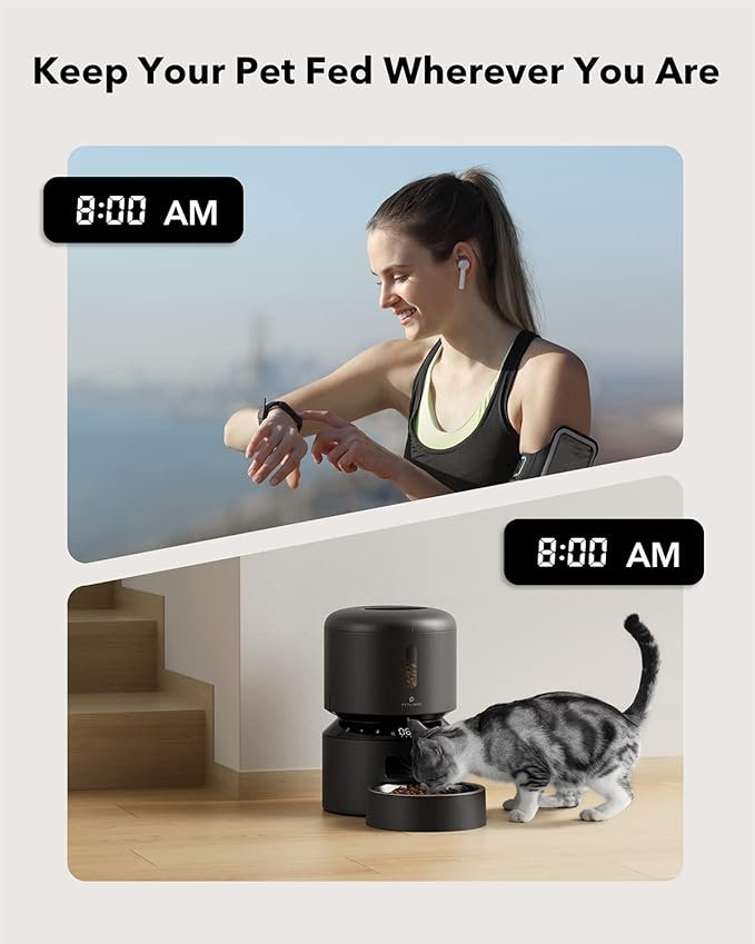 3 PETLIBRO Automatic Cat Feeder, Automatic Cat Food Dispenser with Freshness Preservation, Timed Cat Feeders for Dry Food, Up to 50 Portions 6 Meals Per Day, Granary Pet Feeder for Cats