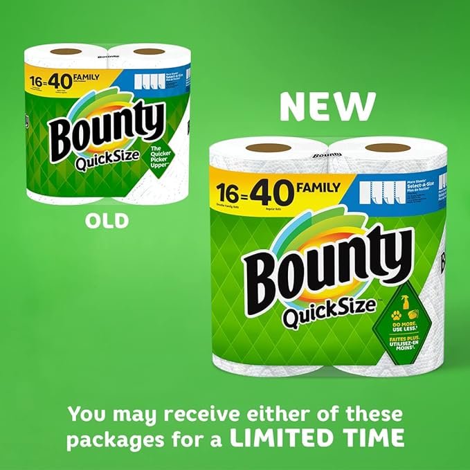 3 Bounty White Paper Towels, 12 Family Rolls - Equivalent to 30 Regular Rolls (Packaging May Vary)