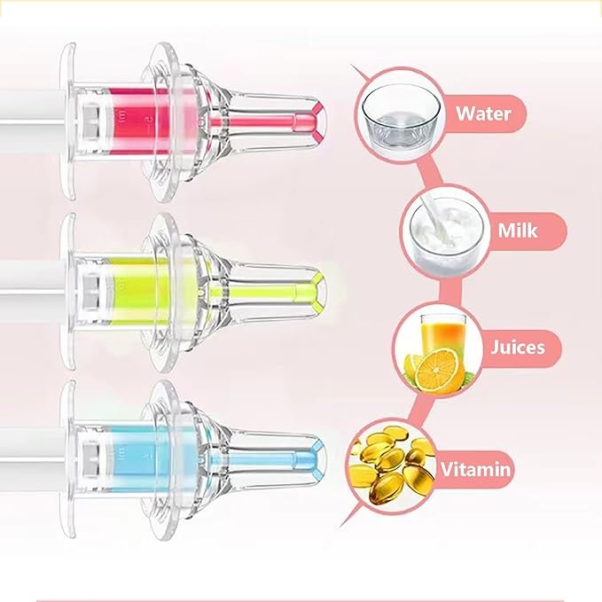 3 YIBIKEHO Pet Liquid Feeding Kit Pet Feeding Syringe Soft Tip, Cat Dog Syringe Bottles for Pet Feeding,Pet Medical Feeding Dispenser Tool (White)