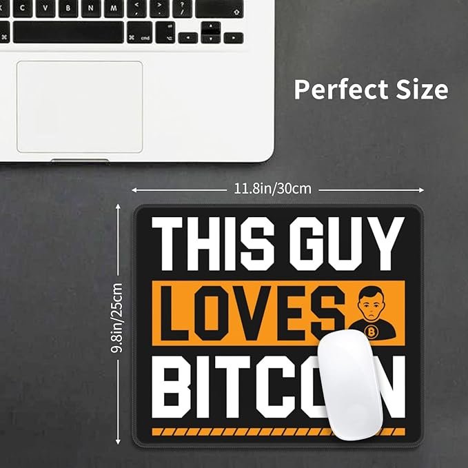 5 This Guy Loves Bitcoin Mouse Pad 10x12 in Waterproof Non-Slip Rubber Mouse Pad for Laptop Office Desk Accessories Gaming Mouse Pad