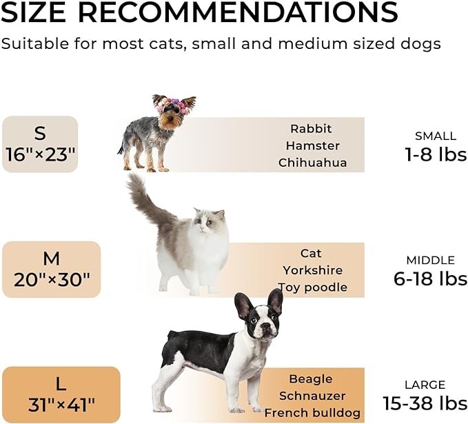 4 1 Pack 3 Calming Blankets Fluffy Premium Fleece Pet Blanket Soft Sherpa Throw for Dog Puppy Cat Beige Small (23" x16'')