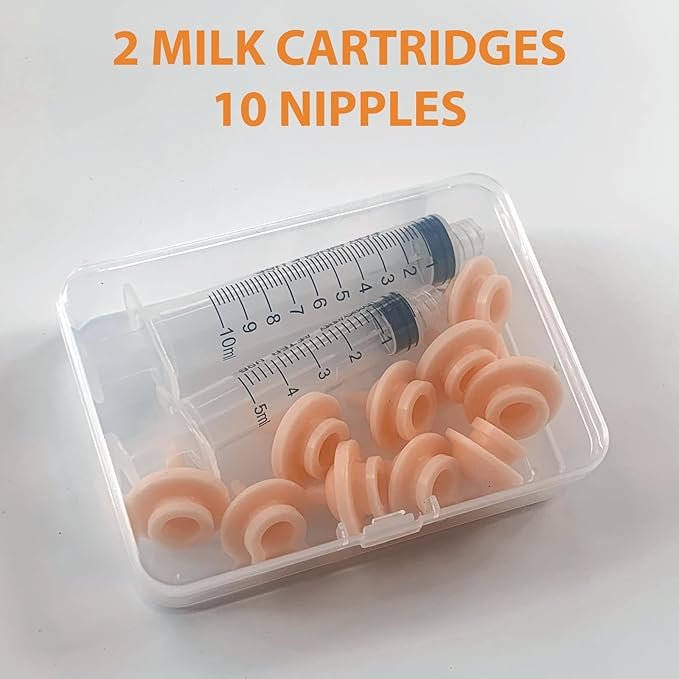 4 CZTNNZK 10PCS Pet Feeding Nipple-Contains 2 Syringes Silicone Material Kitten Nipples for Nursing Reusable Pet Nursing Syringes Suitable for Kittens Puppies, Rabbits, Squirrels