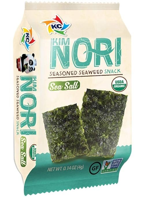 1 Kimnori Organic Seasoned Roasted Seaweed Snacks - 4g X 12 Pack (48g) Kim Nori - 12 Individual Packs (Sea-Salt Flavor 12 Pack)