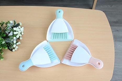 2 Xifando Small Cleaning Brush and Dustpan Set, Compact Broom and Dustpan, Desktop Cleaning Kit (Pink)