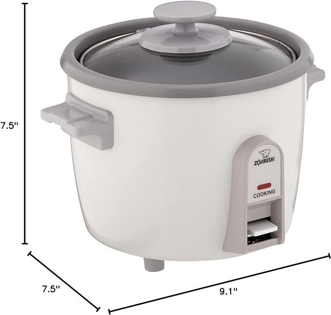 5 Zojirushi NHS-06 3-Cup (Uncooked) Rice Cooker, White (-WB)