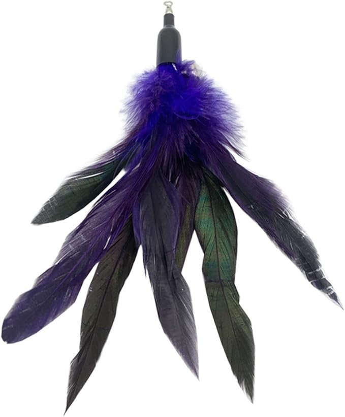 4 Cat Feather Toy Refill Cat Feathers Wand Replacement, 10 PCS Feather Cat Toy Refills, Interaction Feather Cat Toys for Indoor Cats