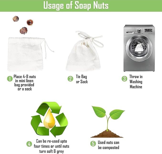 2 Cure wid Pure Organic Soap Nuts Deseeded 8oz/225g with 1 Wash Bag Approx 90 Loads Eco-friendly Soap Nuts Laundry Detergent,Chemical &Fragrance-free Organic Soap Berries Non-toxic Laundry Detergent