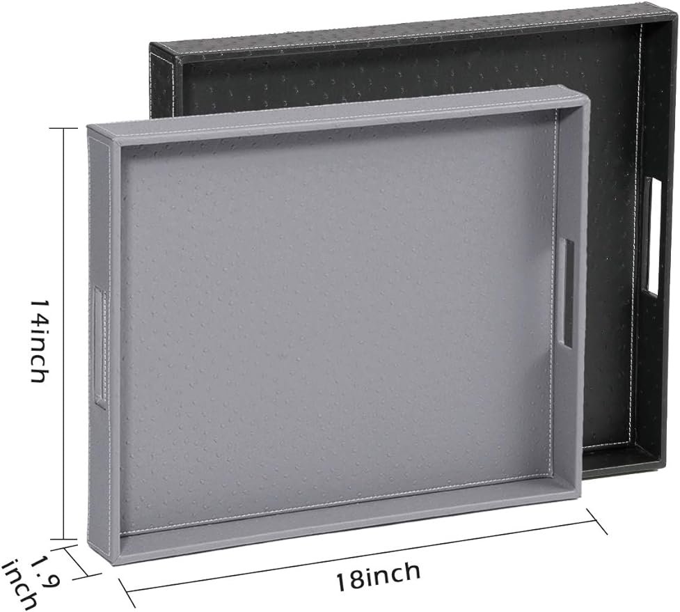 1 Ranslen Rectangular Leather Ottoman Tray