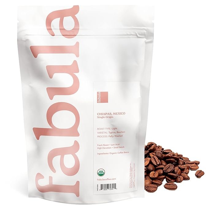 2 Fabula Coffee Light Roast Whole Beans - Organic - Low Acid - Single Origin - Non-GMO - Mold Free - 12 Ounces