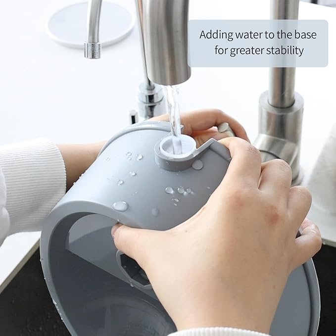 4 DELIFUR Pet Standing Water Dispenser Adjustable Cat Dog Drinking Water Dispenser Bowl with Detachable Pole Automatically Feeding Water (Red)