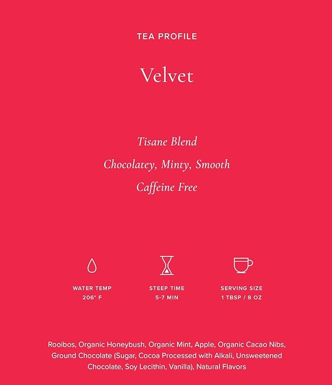 3 Art of Tea | Velvet 3oz (Rooibos, Mint, Chocolate tea) | Artisan Loose Leaf Tea Tin