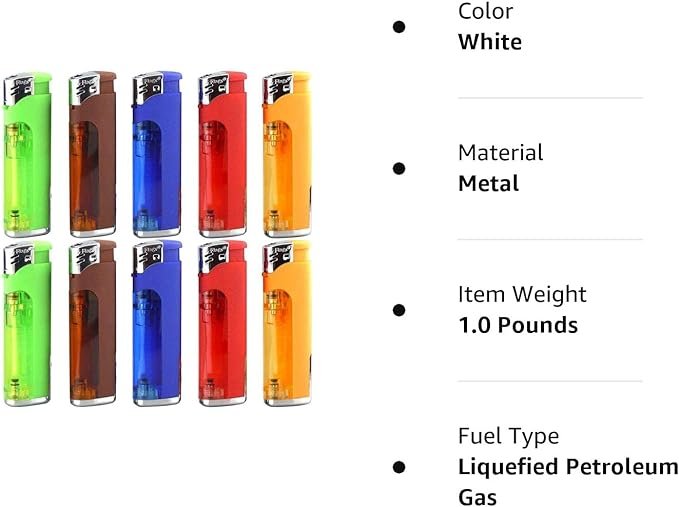 1 Refillable Lighter with LED Flashlight (pack of 10)