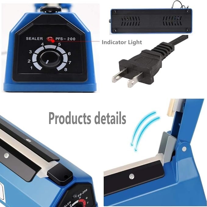 5 Impulse Heat Sealer Manual Bags Sealer Heat Sealing Machine 12 Inch Impulse Sealer Machine for Plastic Bags PE PP Bags with Extra Replace Element Grip