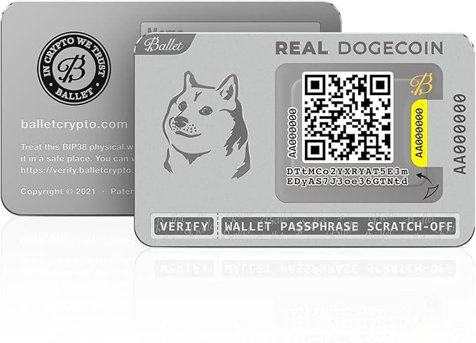 1 Ballet Real Dogecoin - Crypto Wallet and Cold Storage Solution for Securing Digital Currencies (Single)