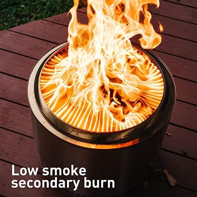 2 Solo Stove Yukon 2.0, Smokeless Fire Pit | Portable Wood Burning Fireplace with Removable Ash Pan, Large Outdoor Firepit - Stainless Steel, H: 17 in x Dia: 27 in, 38 lbs