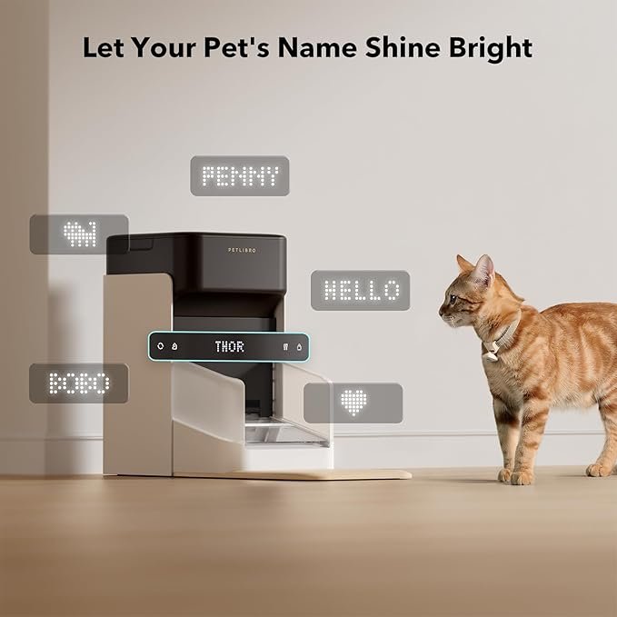 3 PETLIBRO Upgraded RFID Automatic Cat Feeder, 5G Wi-Fi Automatic Pet Feeder, 3L Auto Cat Feeder App Control with Light Collar Tag, Tag Activated One Automatic Cat Food Dispenser 1-10 Meals Control