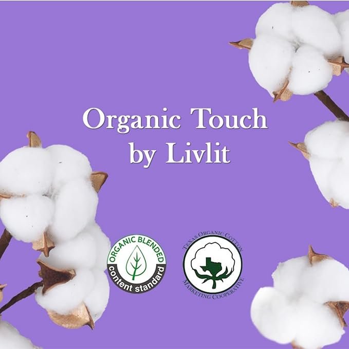 1 Super Long Overnight Pads Sanitary Pads, 100% Organic Cotton from Texas, Heavy Absorbency, Powerful Leak Protection, Unscented, Extra Long Length Pads for Women (10 Count)