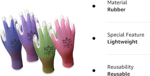 1 Garden Gloves - Medium (Assorted Colors)