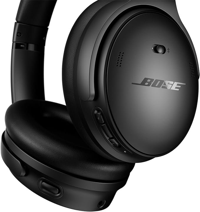 3 Bose QuietComfort Wireless Noise Cancelling Headphones, Bluetooth Over Ear Headphones with Up to 24 Hours of Battery Life, Black