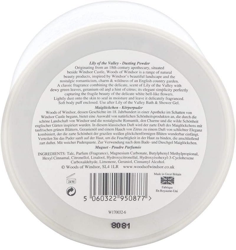 1 Woods Of Windsor Lily Of The Valley. Body Dusting Powder With Puff 3.5 Oz for Women By Woods Of Windsor, 0.38 pounds