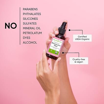 1 Sky Organics Organic Rosewater Facial Mist for Face, 100% Pure & Steam-Distilled USDA Certified to Hydrate, Balance & Refresh, 4 fl. Oz