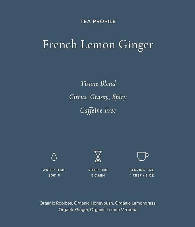 3 Art of Tea | French Lemon Ginger | 12 Count Eco Friendly Premium Quality Pyramid Tea Bags Sampler Box |Naturally Decaffeinated