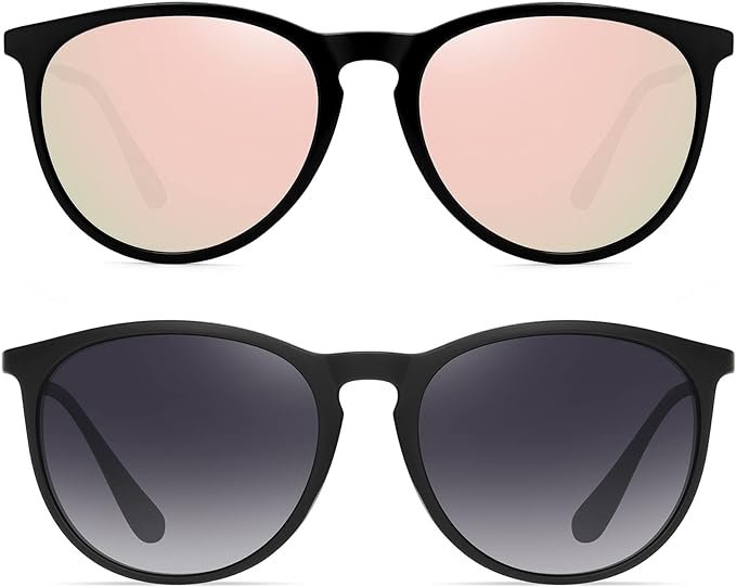 4 StunningSun Polarized Eyewear for Ladies Classic Circular Reflective Glass