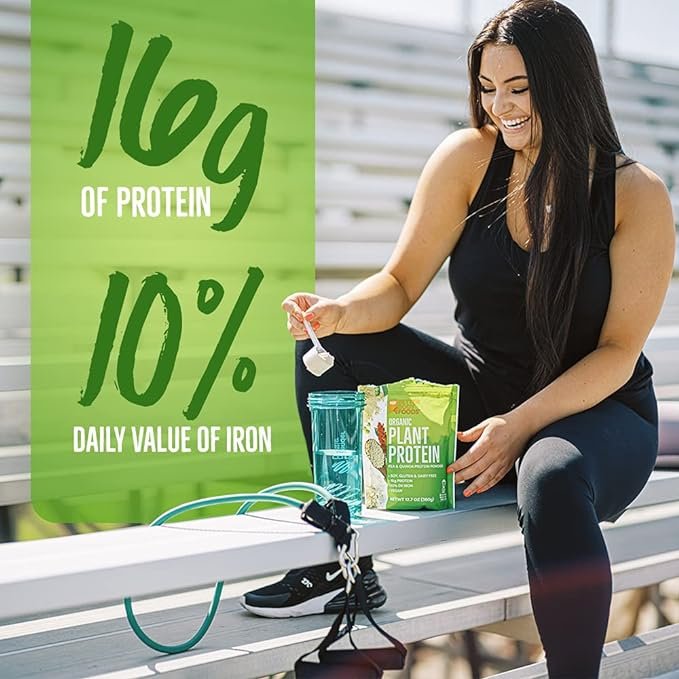 1 BetterBody Foods Organic Plant Based Protein Powder, - 16g of Protein, Vegan, Low Net Carbs, Gluten Free, Dairy Free, No Sugar Added, Soy Free, Non-GMO, 12.7 Ounces