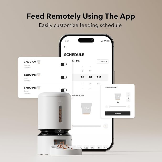 2 PETLIBRO Automatic Cat Feeder with Camera, 1080P HD Video with Night Vision, 5G WiFi Pet Feeder with 2-Way Audio, Low Food & Blockage Sensor, Motion & Sound Alerts for Cat & Dog Single Tray