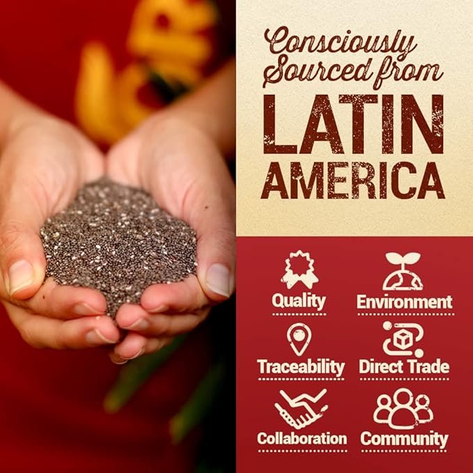2 Mayorga Organic Raw Chia Seeds, 3lb Resealable Bag | Superfood w/Plant-Based Omega 3 & Vegan Protein | USDA Certified, Gluten-Free, Non-GMO, Direct Trade, Kosher | Add to Breakfast, Oats & More