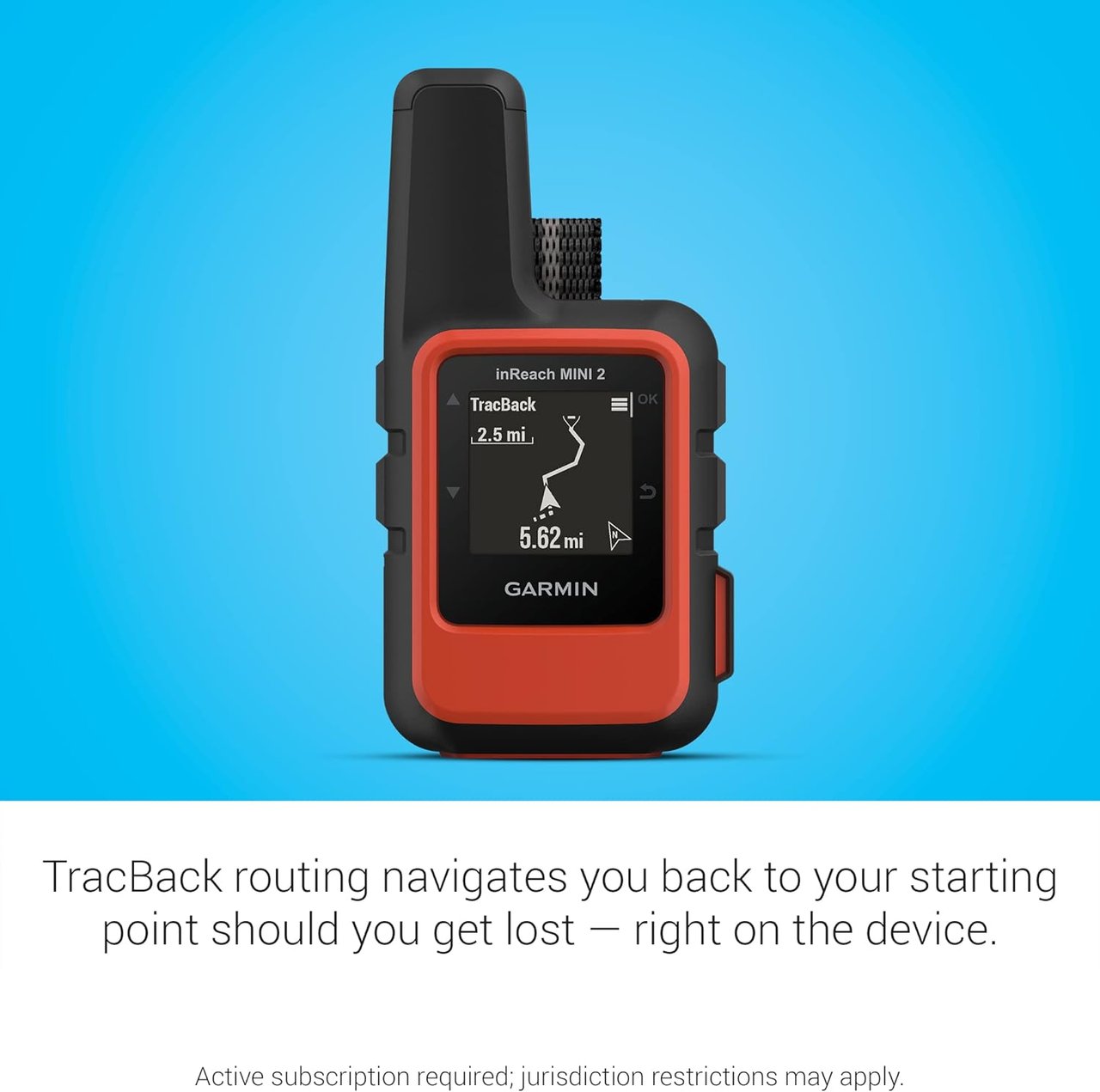 1 Garmin inReach Mini 2, Lightweight and Compact Satellite Communicator, Hiking Handheld, Orange