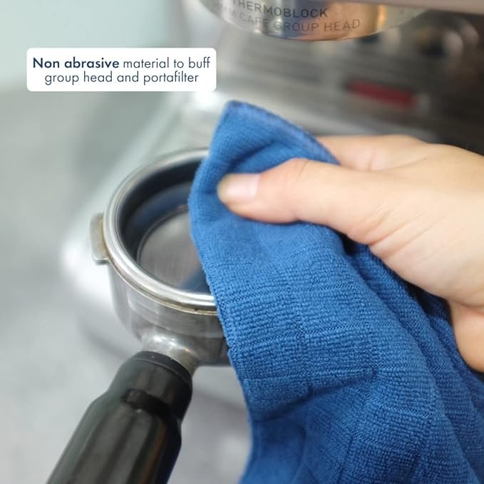 3 Barista CleanMate Set: Hooks for Effortless Storage - Gentle, Super Absorbent Microfiber Cloth for Cleaning Espresso Machine, Grinder, and Coffee Bar Countertop - Simple & Swift Cleanup - Set of 4