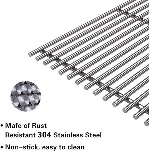 2 Stainless Steel Cooking Grid Grates Replacement (3-Pack) for BBQ Grill Models 3001, 3008, 3030, 4000, 5050, 5252 (Set of 3)