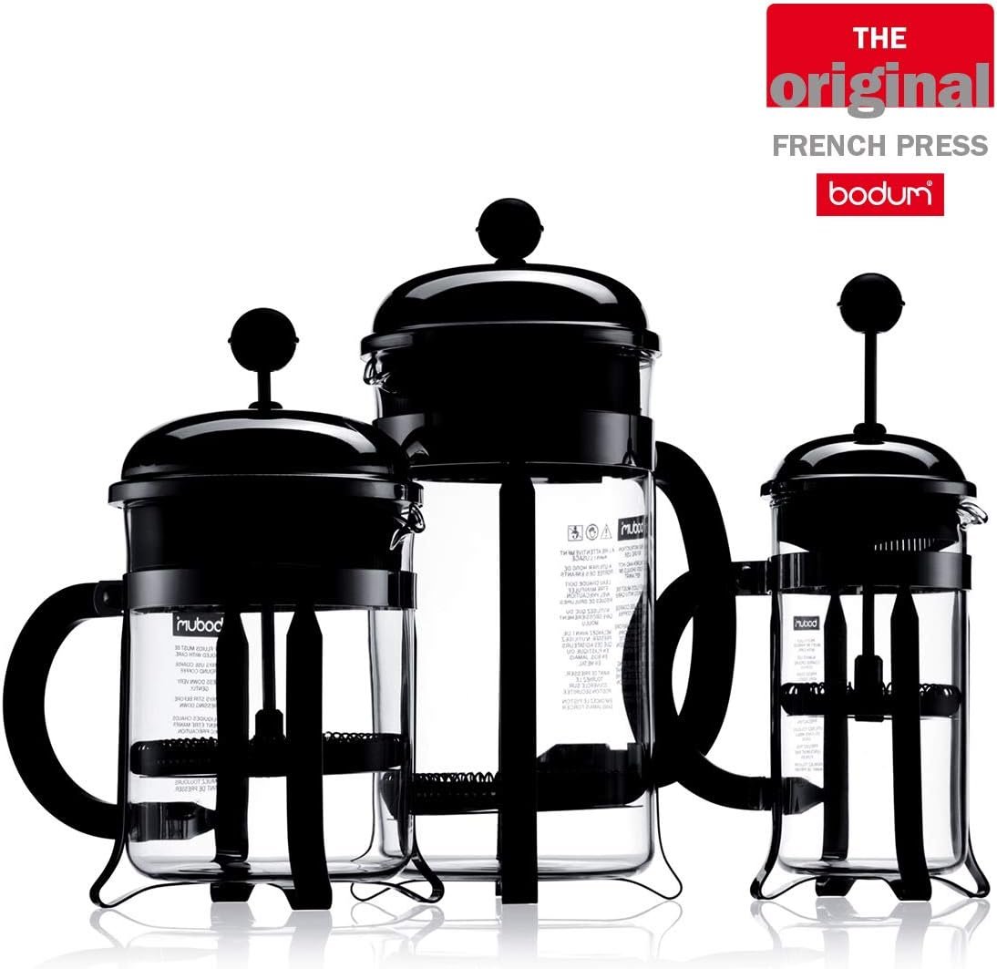 6 Chambord Chrome French Press Coffee and Tea Maker, 34 oz, 1928-16US4 by Bodum