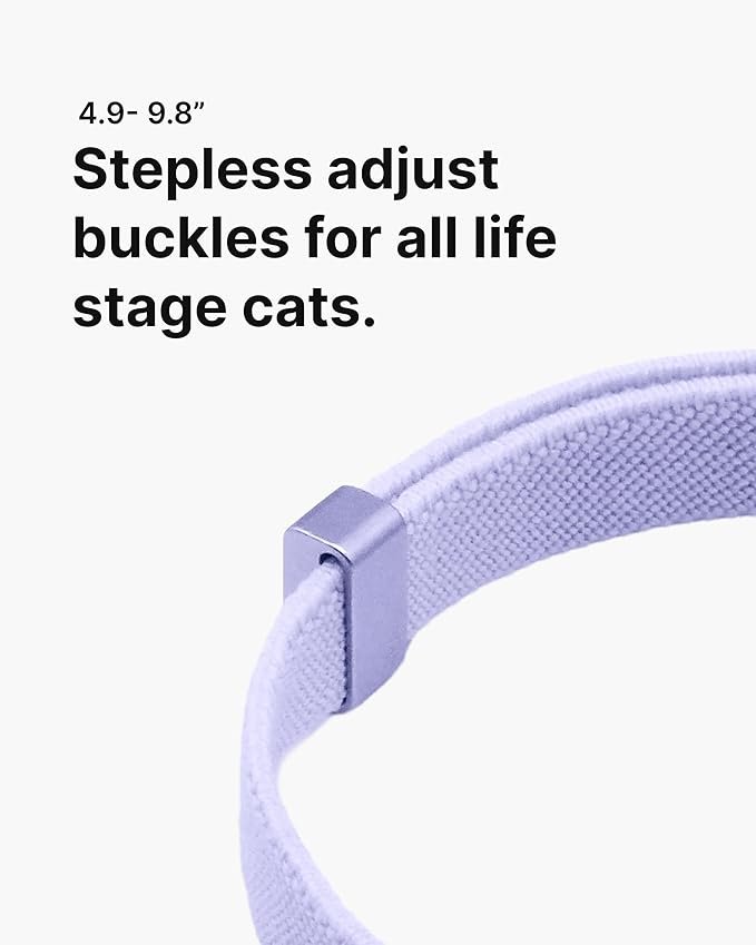 2 BuddyArmor Safety Cat Collar,Elastic,Light Weight Cat Accessories,Mindless of Wearing(Monet Purple)