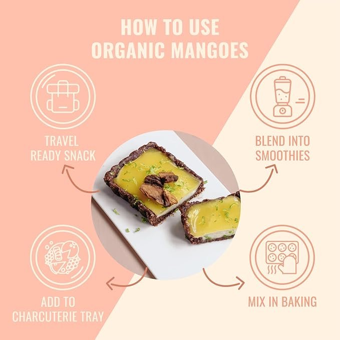 4 Sunny Fruit Soft Organic Dried Mangoes - 1 Bag (5 Individual Portion Packs) | Healthy, Convenient Snack Packs | NON-GMO, VEGAN, HALAL, KOSHER, NO PRESERVATIVES, NO SULFIDES, NO SUGAR ADDED