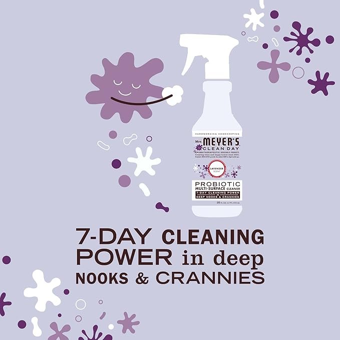 1 MRS. MEYER'S CLEAN DAY Probiotic Multi-Surface Spray, Made With Essential Oils And Other Thoughtfully Chosen Ingredients Lavender, 16 fl oz