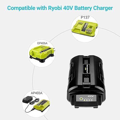 3 DTK 6.2Ah 40V Battery for Ryobi 40V Battery OP4040 OP4026 OP4030 OP4050 OP4060A Compatible with Ryobi 40V Cordless Tool Lithium-ion Battery Packs