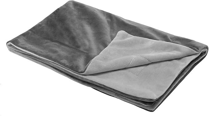 1 Furhaven Waterproof Throw Blanket for Dogs & Indoor Cats, Washable - Two-Tone Luxe Velvet Dog Blanket - Granite Gray, Small