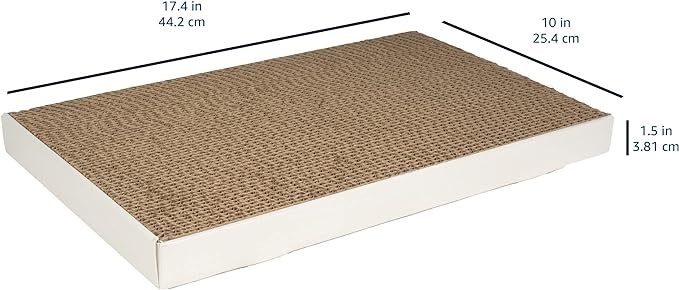 3 Amazon Basics Corrugate Cat Scratchers, 4 Pack, White