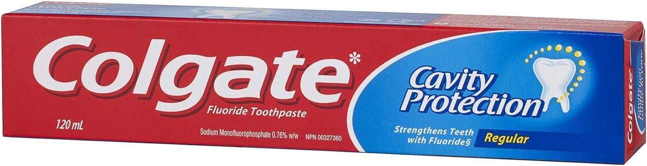 3 Colgate Cavity Protection Fluoride Toothpaste, Regular, 4 count X 120 mL/count