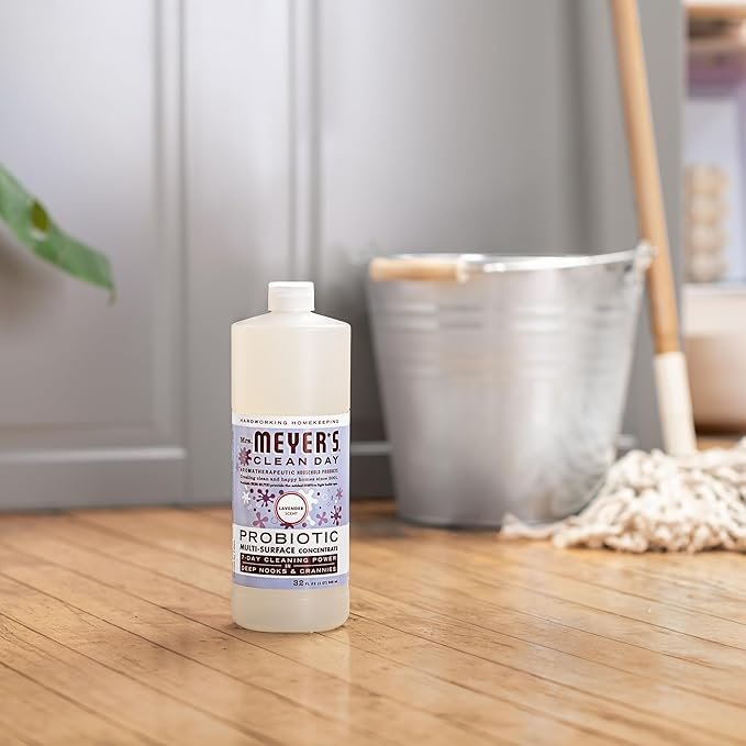 4 MRS. MEYER'S CLEAN DAY Probiotic Multi-Surface Concentrate Cleaner, Lavender, Cleans Crevices And Tough Stains, 32 Fl Oz