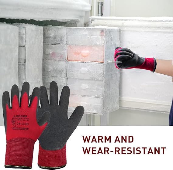 4 WarmDex Winter Work Gloves - 2 Pairs, Ideal for Men and Women, Sub-Zero Freezer Gloves, Insulated for Extreme Cold, Excellent Grip
