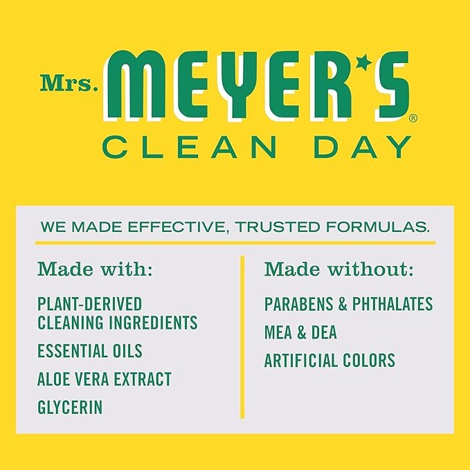 2 MRS. MEYER'S CLEAN DAY Liquid Dish Soap Refill, Biodegradable Formula, Honeysuckle, 48 fl. oz