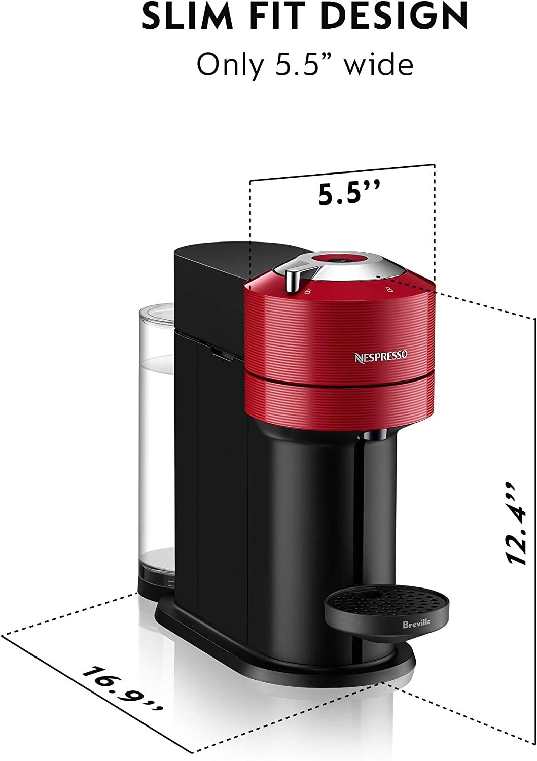 2 Red Cherry Vertuo Next Coffee and Espresso Machine by Breville in Different Sizes