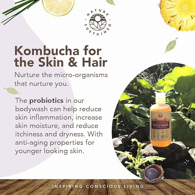 1 Organic Body Wash & Face Wash – Raw & Wildcrafted with Probiotics, Soapberry Formula for Eczema & Psoriasis - Wild Plants Selected for Sensitive & Dry Skin, 9oz, Original