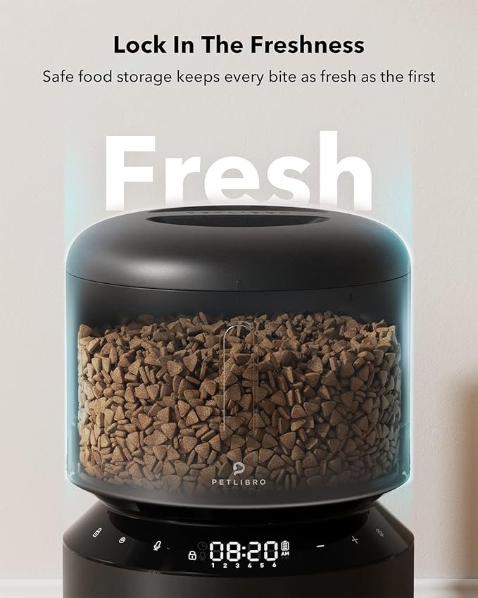 1 PETLIBRO Automatic Cat Feeder, Automatic Cat Food Dispenser with Freshness Preservation, Timed Cat Feeders for Dry Food, Up to 50 Portions 6 Meals Per Day, Granary Pet Feeder for Cats