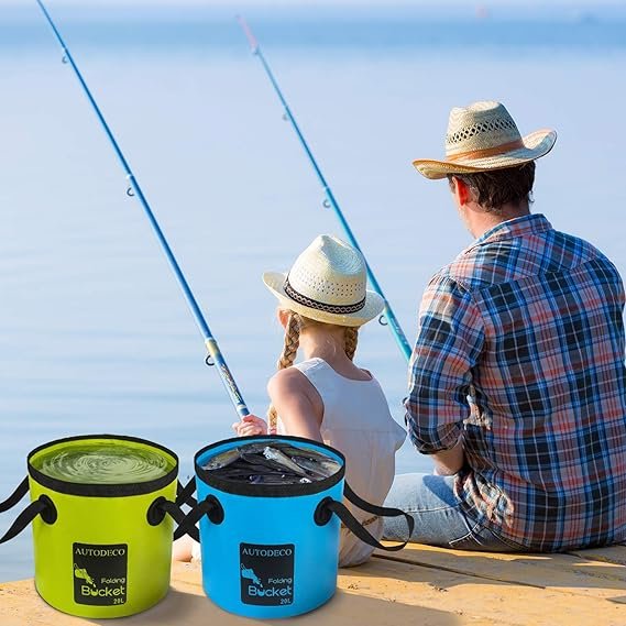 5 Green Portable Collapsible Bucket - 1Pcs 20L