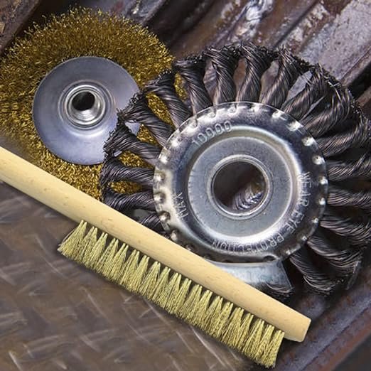 4 MAXMAN 20×6 Row Wire Brush - Metal Surface Cleaner with Beech Handle