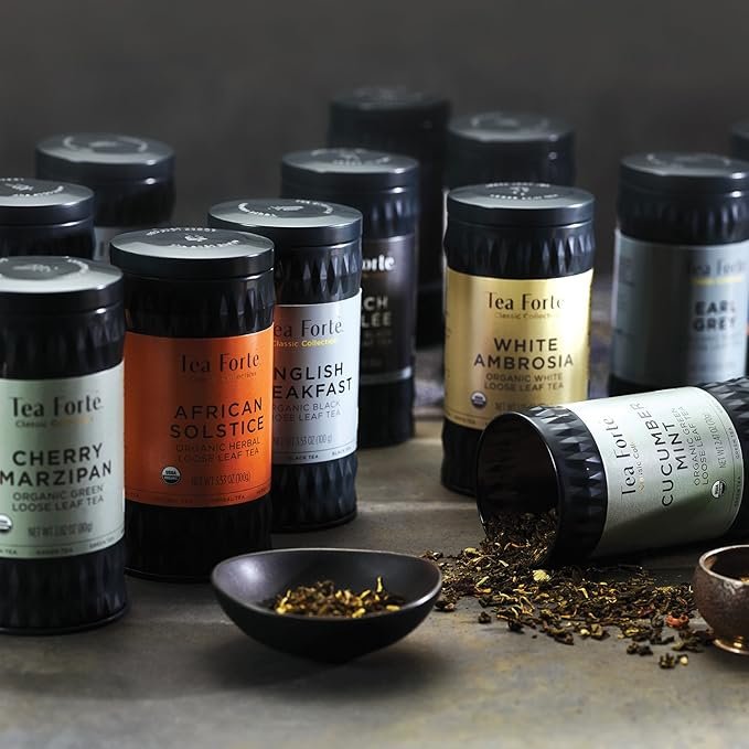 4 Tea Forte Lemon Sorbetti Organic Green Tea, Loose Tea Canister Makes 35-50 Cups, 1.76 Ounces